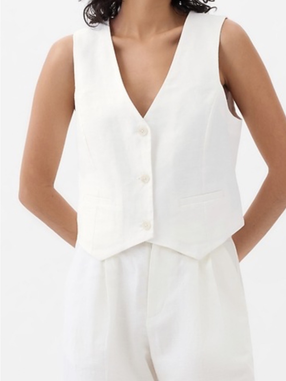 Women’s Gap linen white vest M